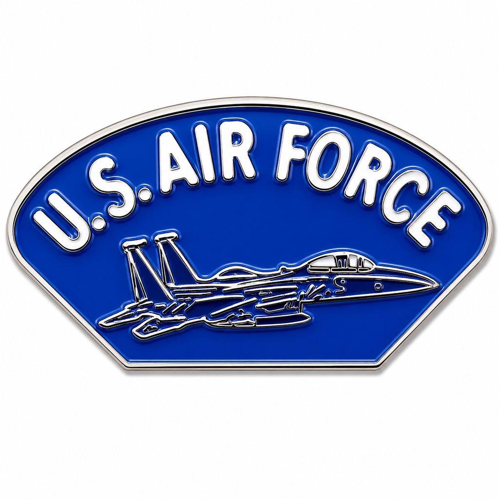 US Air Force Fighter Jet Lapel Pin Blue Enamel USAF | Military Hats & Pins