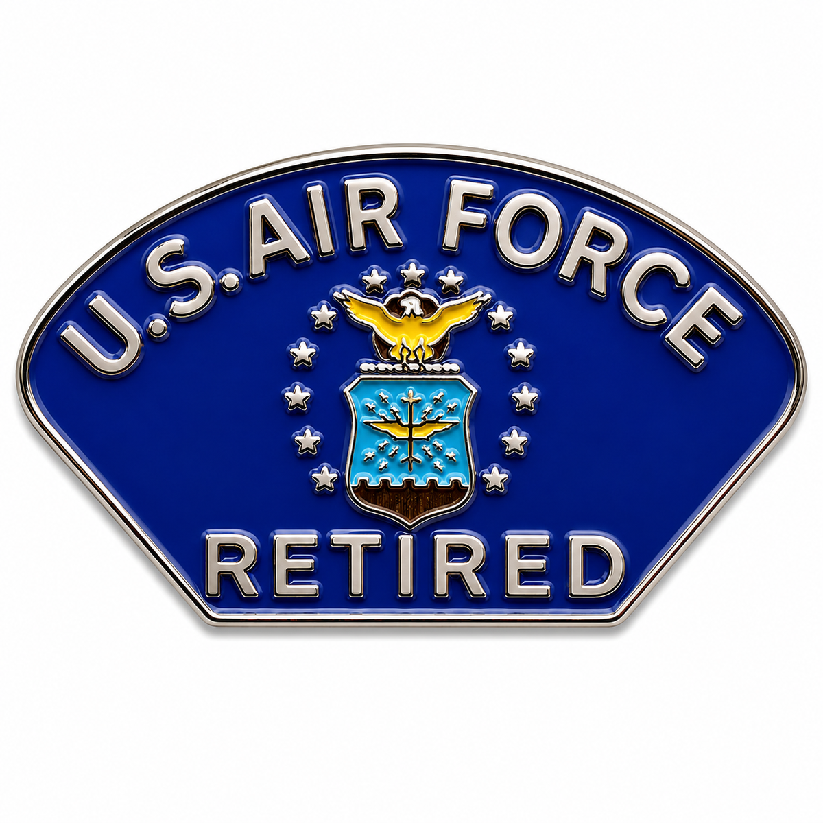 US Air Force Retired Lapel Pin USAF Seal Blue Enamel | Military Hats & Pins