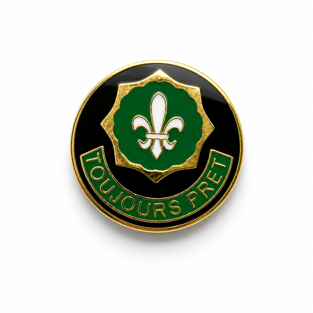 US Army: 2nd ACR Toujours Pret Unit Hat Pin | Military Hats & Pins