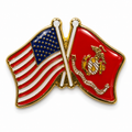 USMC Crossed Flags Lapel Pin Marine Corps US Flag | Military Hats & Pins