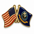US Navy Crossed Flags Lapel Pin American Flag USN Seal | Military Hats & Pins