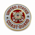 US Coast Guard White/Red Enamel Lapel-Hat Pin | Military Hats & Pins