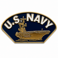 US Navy Aircraft Carrier Lapel Pin Blue Enamel USN Ship | Military Hats & Pins