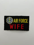US Air Force Wife Black Patch | Military Hats & Pins