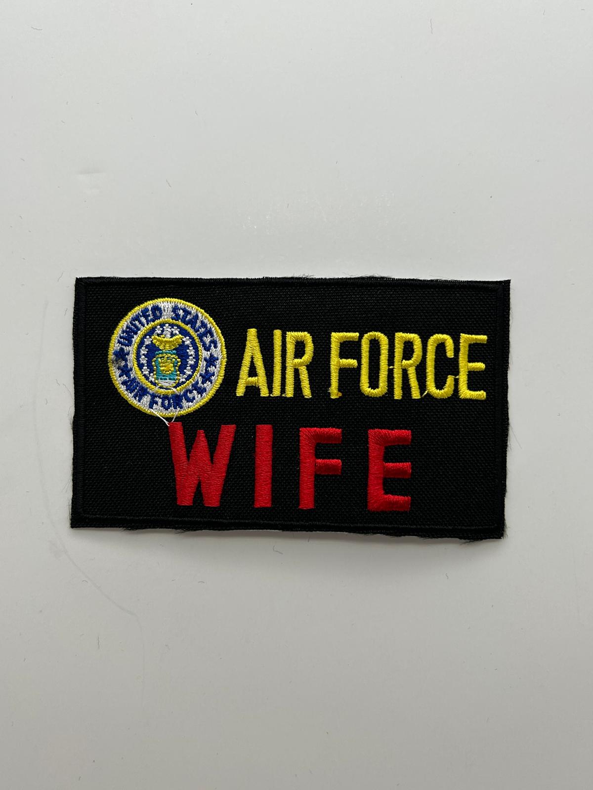 US Air Force Wife Black Patch | Military Hats & Pins