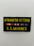 US Marine Afghanistan Veteran Ribbon Black Patch | Military Hats & Pins 1
