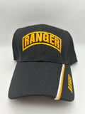 US Army Ranger Black, Embroidered Military Cap - Adjustable One Size | Military Hats & Pins