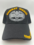 US Army Combat Medic CMB Badge Black, Embroidered Military Cap - Adjustable One Size | Military Hats & Pins