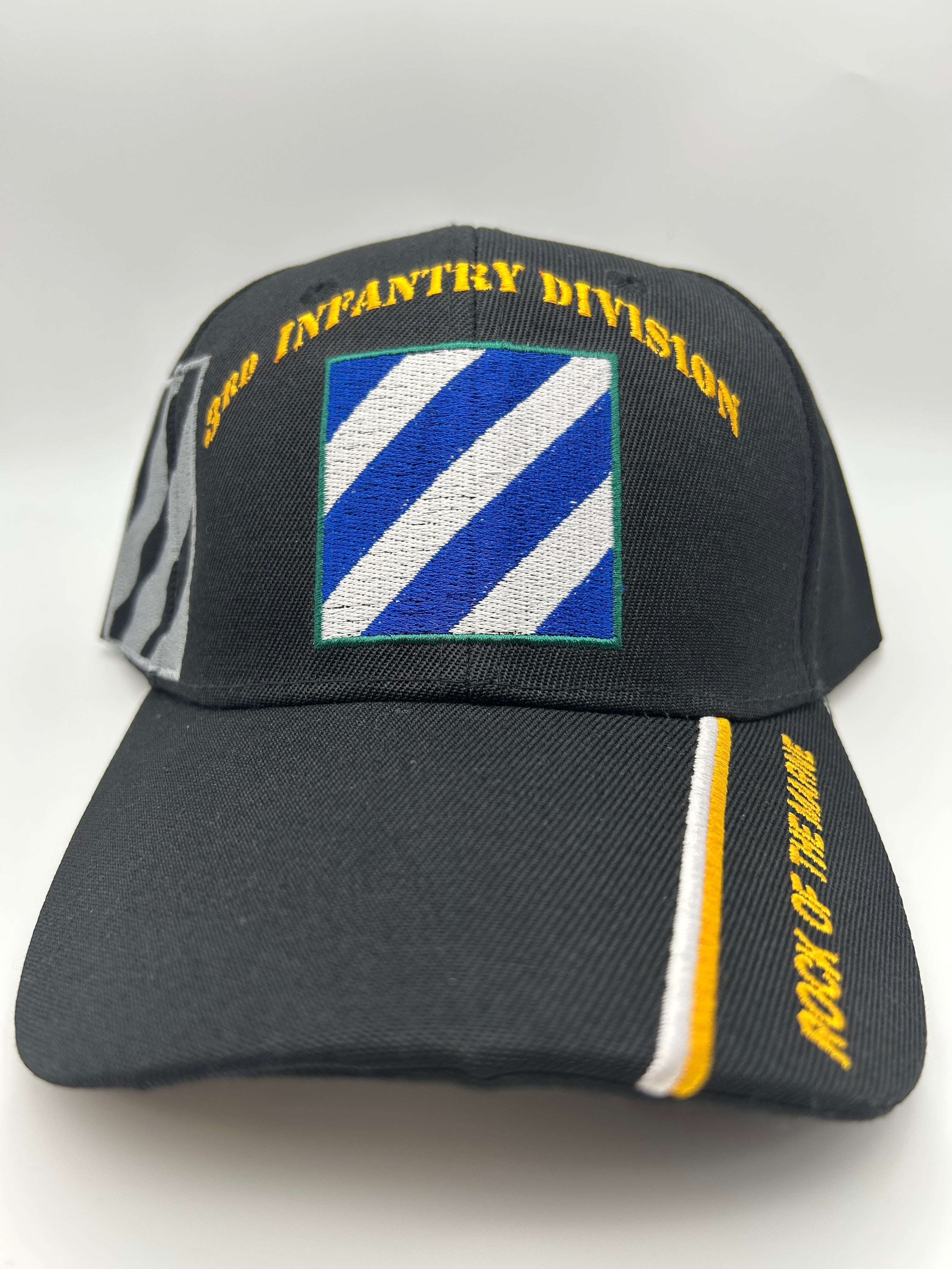 US Army 3rd Infantry Division Black Embroidered "Rock of the Marine" Military Cap - Adjustable One Size | Military Hats & Pins