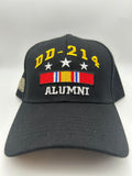 DD-214 Alumni Veteran Ribbon Black, Embroidered Military Cap - Adjustable One Size | Military Hats & Pins