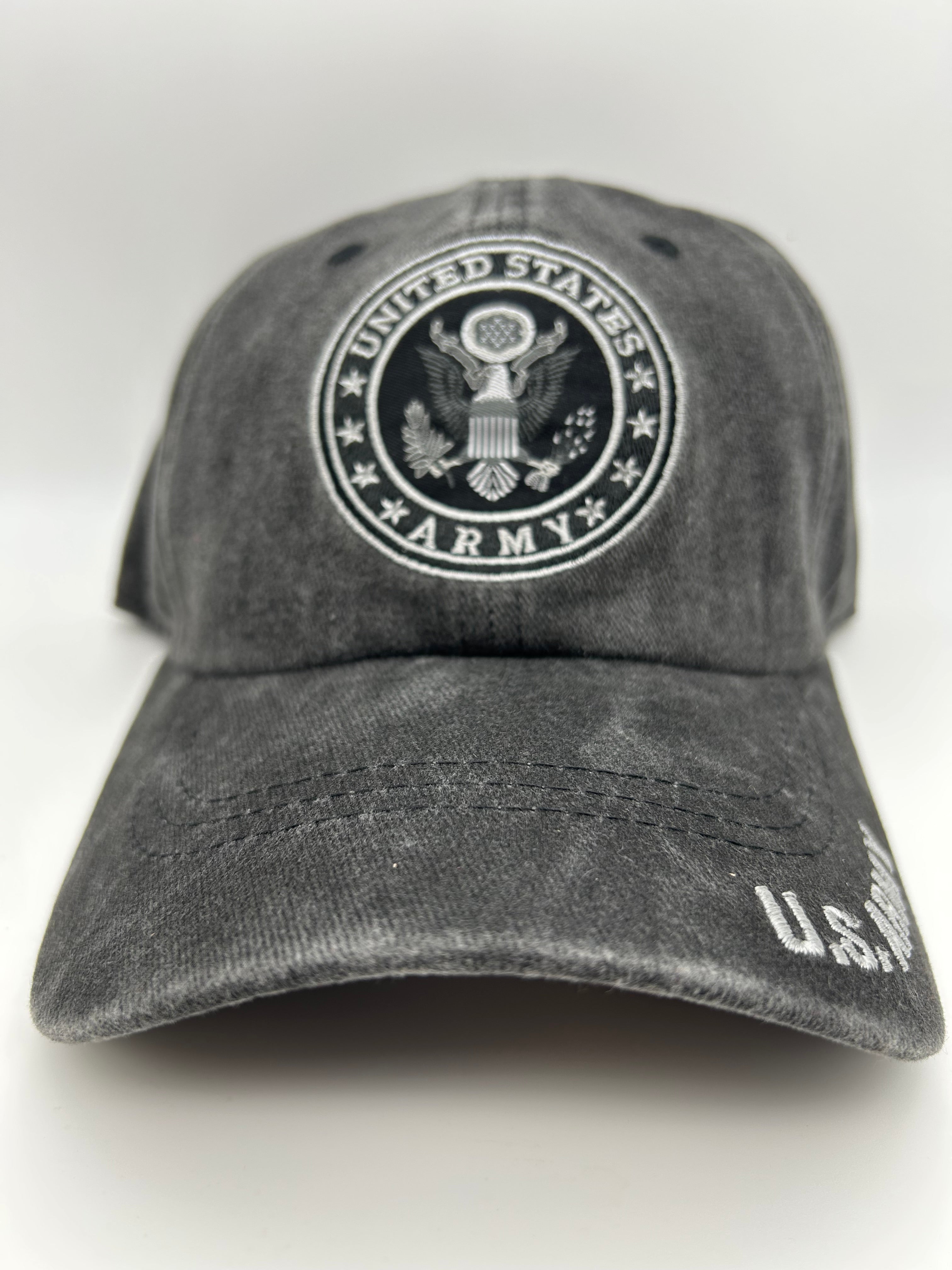 US Army Seal - Gray Adjustable One Size Military Cap | Military Hats & Pins