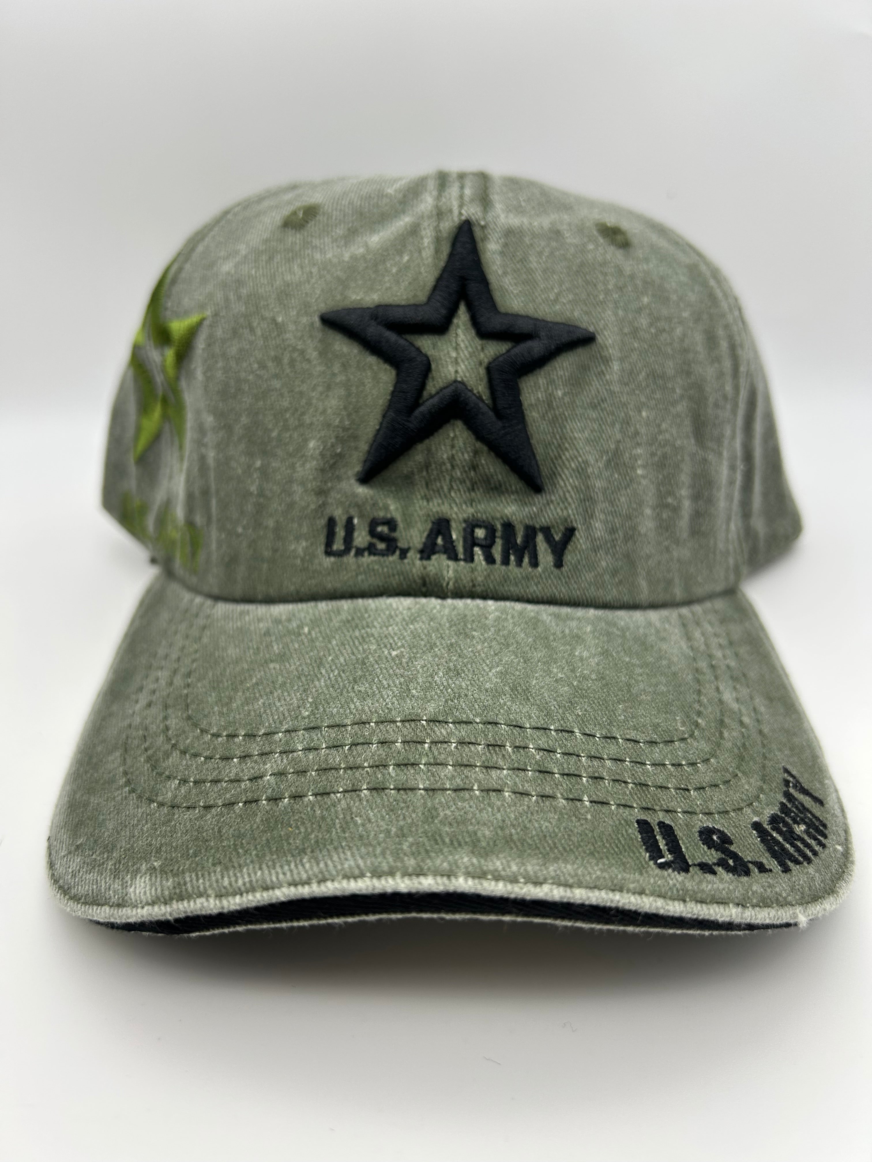 US Army Black Star Olive Washed One Size Military Cap | Military Hats & Pins