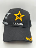 US Army Yellow Star Black Adjustable One Size Military Cap | Military Hats & Pins