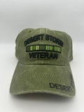 Desert Storm Veteran Olive Green Embroidered Military Cap - Adjustable One Size | Military Hats & Pins