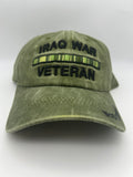 Iraq War Veteran Service Ribbon Bar Olive Green Embroidered Military Cap - Adjustable One Size | Military Hats & Pins