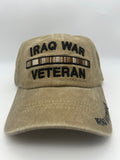 Iraq War Veteran Service Ribbon Bar Khaki Tan Embroidered Military Cap - Adjustable One Size | Military Hats & Pins