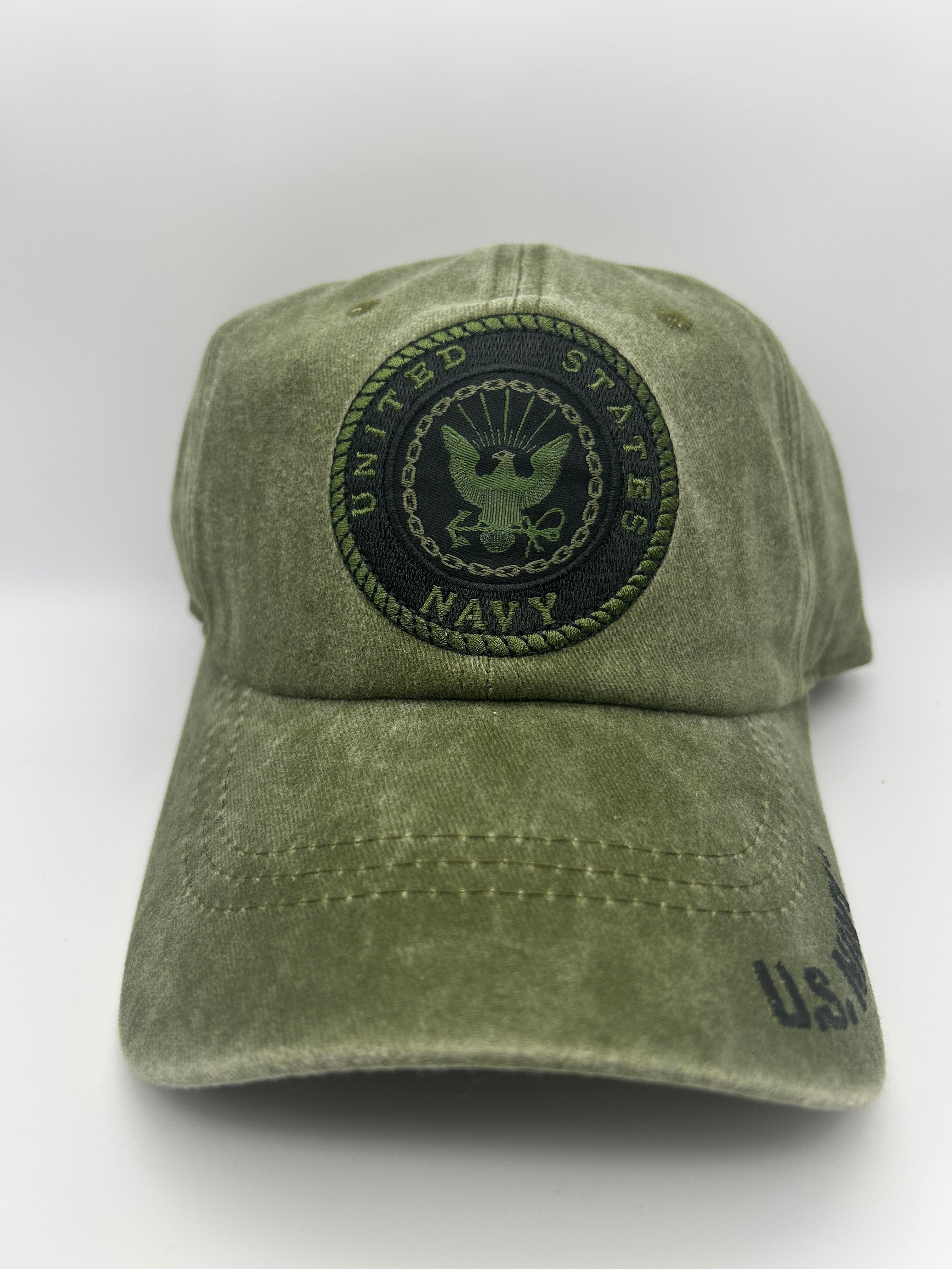 US Navy Seal Logo Olive Green Embroidered Military Cap - Adjustable One Size | Military Hats & Pins