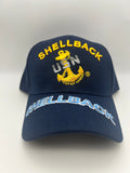 US Navy Shellback USN Anchor Navy Blue Embroidered Military Cap - Adjustable One Size | Military Hats & Pins
