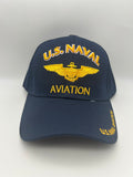 US Naval Aviation Wings Navy Blue Embroidered Military Cap - Adjustable One Size | Military Hats & Pins