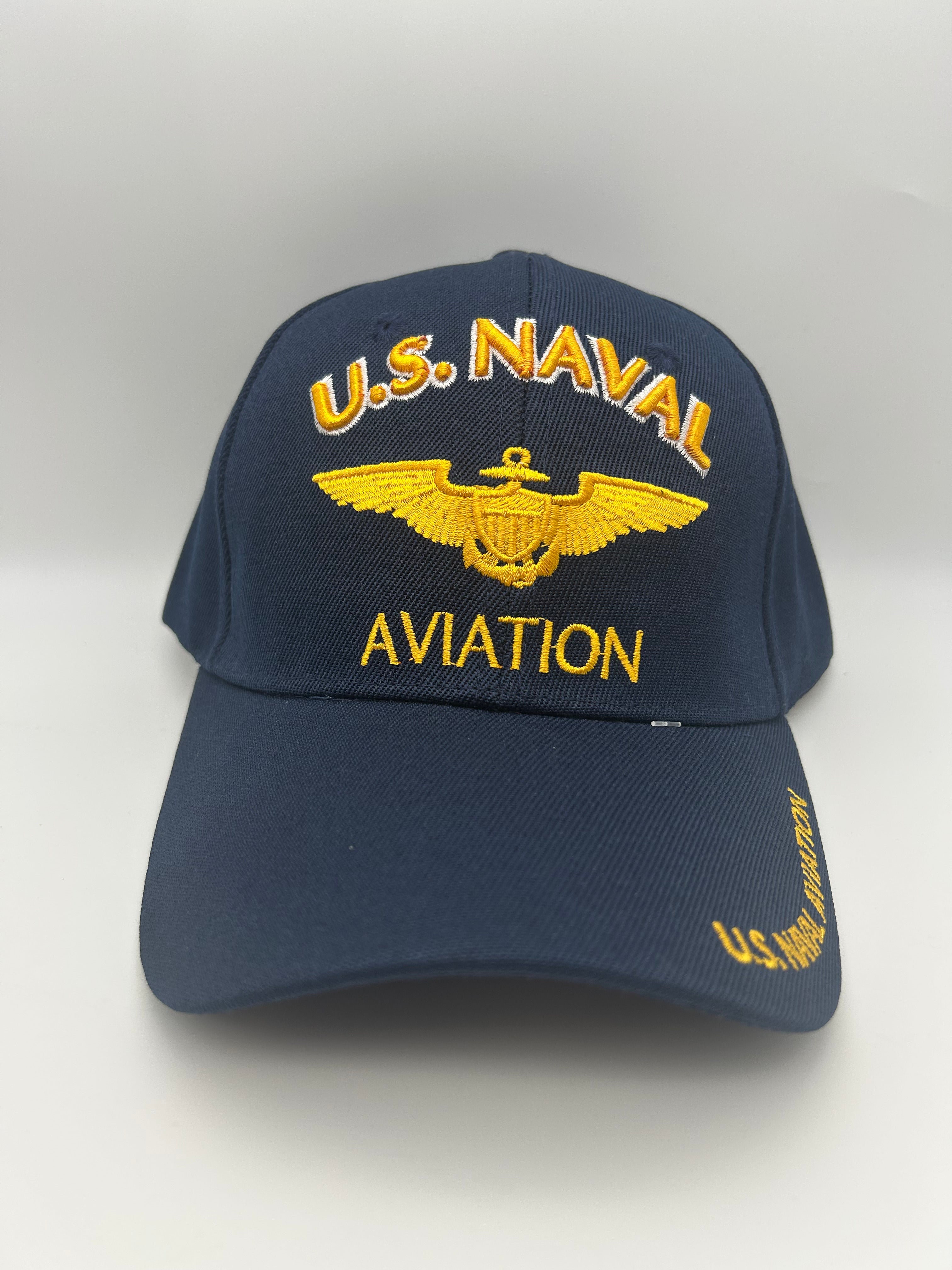 US Naval Aviation Wings Navy Blue Embroidered Military Cap - Adjustable One Size | Military Hats & Pins