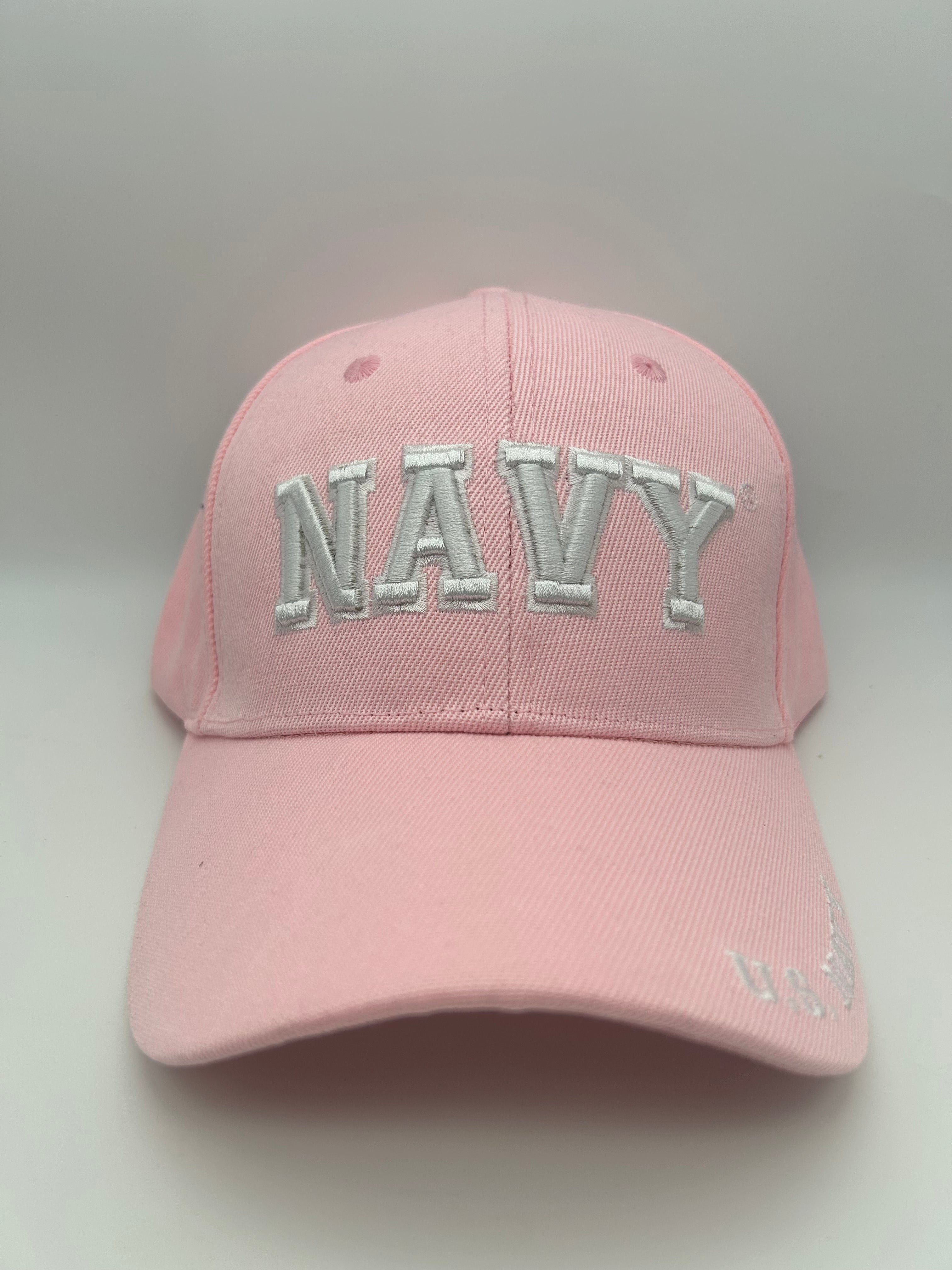 US Navy Embroidered Pink Women's Military Cap - Adjustable One Size | Military Hats & Pins
