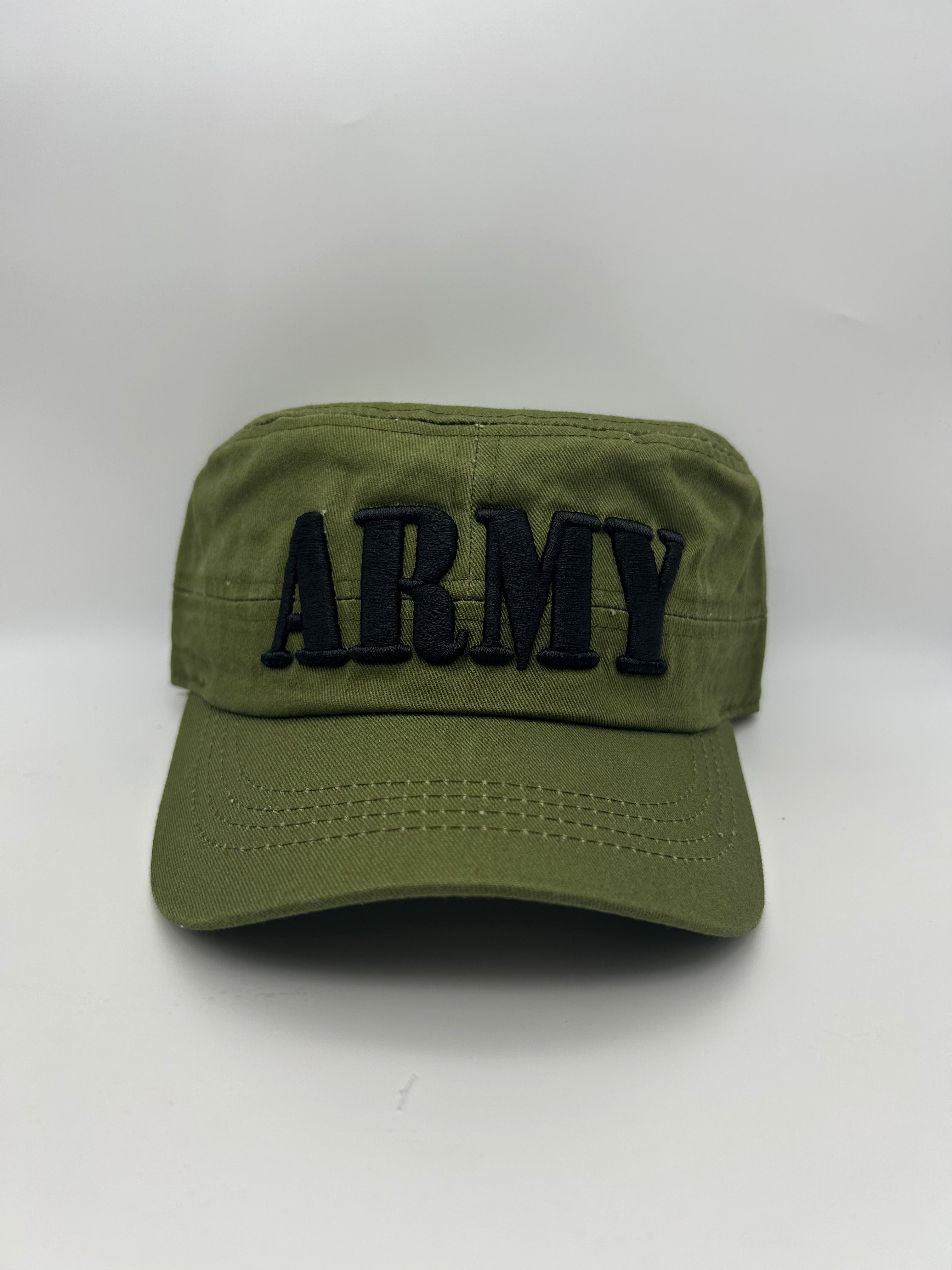 US Army Olive Green Patrol Hat - Embroidered Military Cap - One Size | Military Hats & Pins