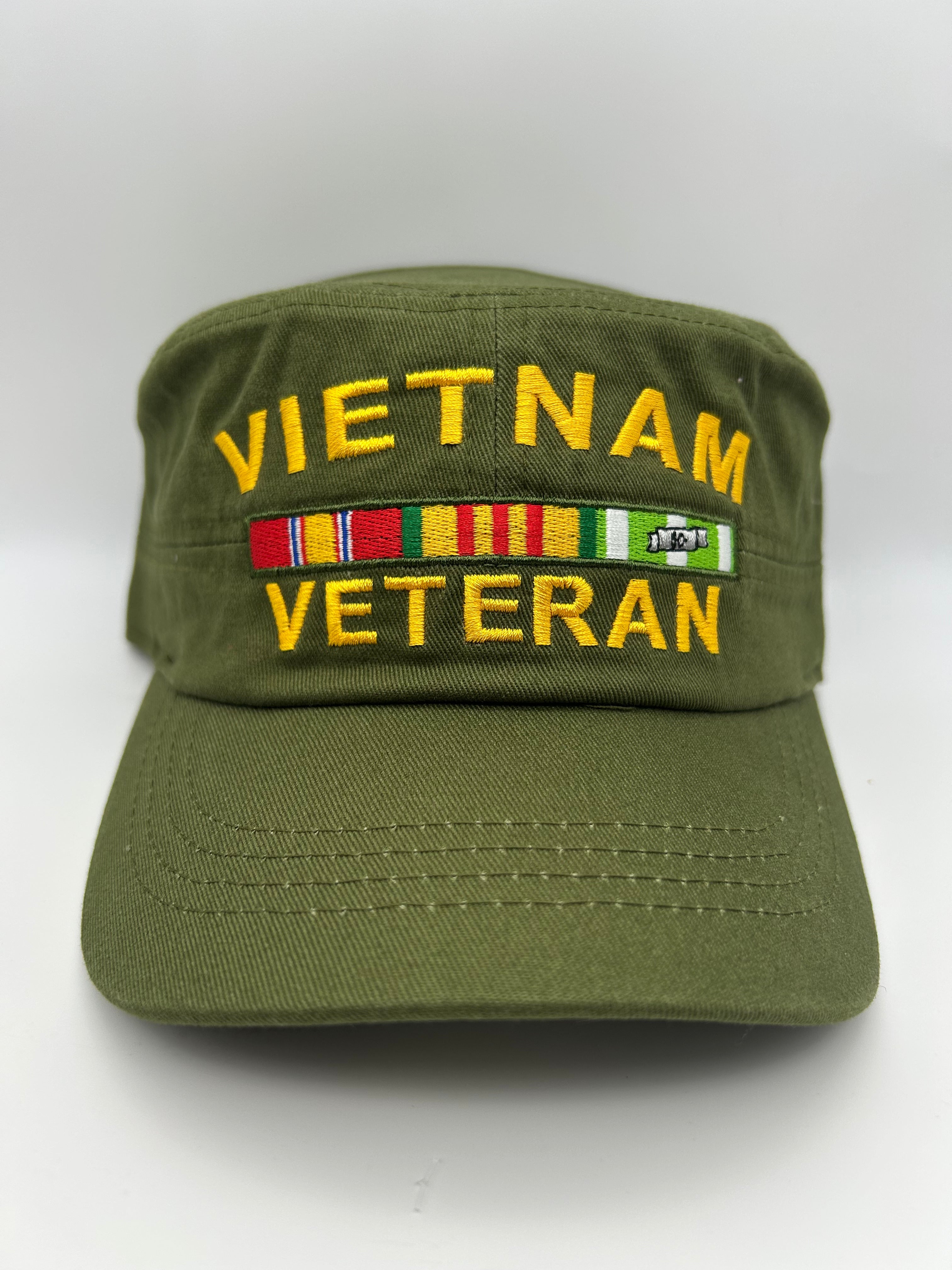Vietnam Veteran Olive Green Embroidered Military Cap - Tactical Patrol Hat One Size | Military Hats & Pins