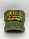 US Airforce Vietnam Veteran Olive Green Patrol Hat - Embroidered Military Cap - Adjustable One Size | Military Hats & Pins