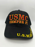 USMC Semper FI US Marines - Embroidered Military Cap - Adjustable One Size | Military Hats & Pins