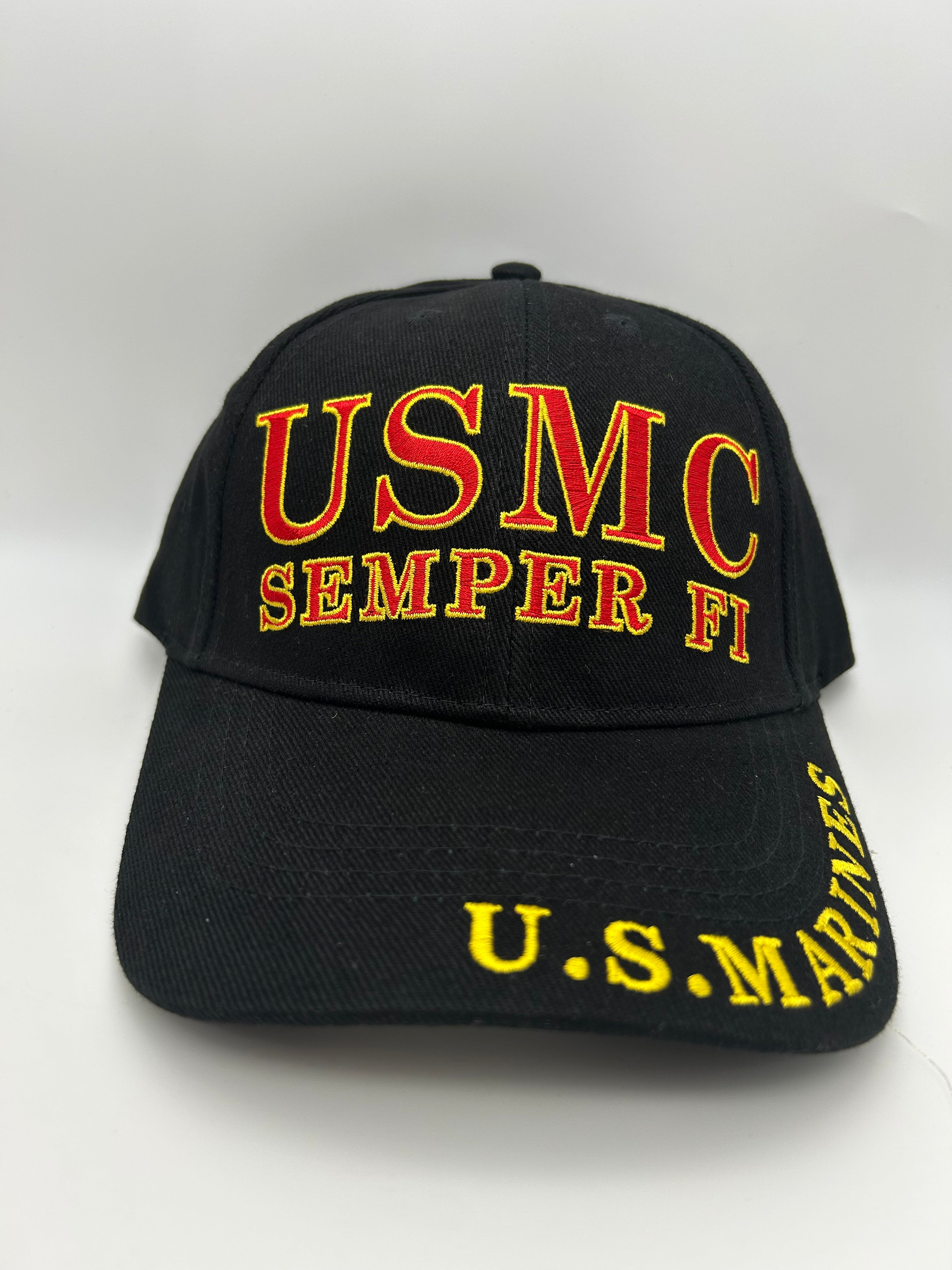 USMC Semper FI US Marines - Embroidered Military Cap - Adjustable One Size | Military Hats & Pins