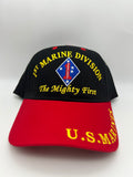 1st Marine Division "The Mighty First" - Embroidered Military Cap - Adjustable One Size | Military Hats & Pins