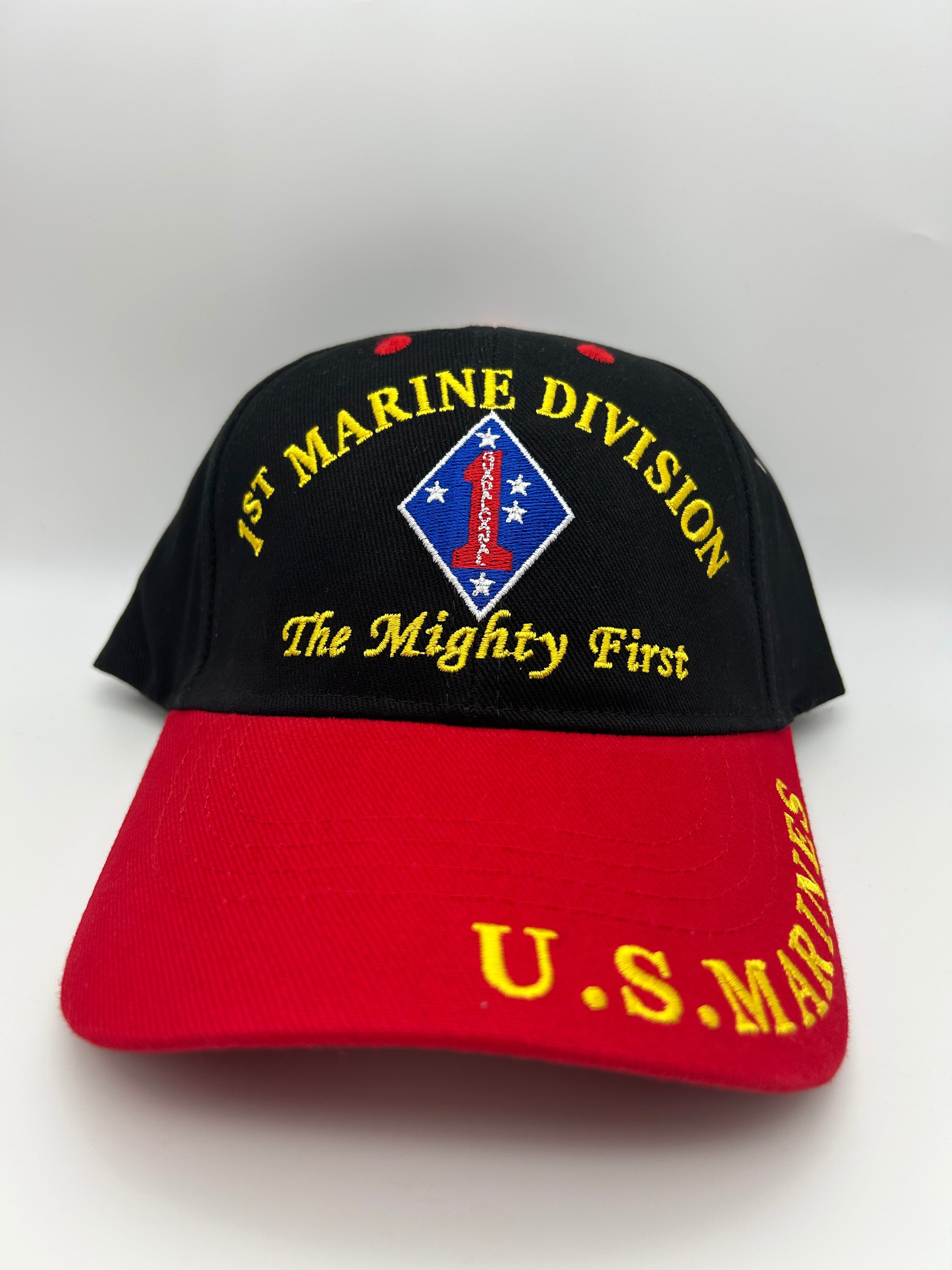 1st Marine Division "The Mighty First" - Embroidered Military Cap - Adjustable One Size | Military Hats & Pins