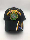 US Army Veteran Military Cap - Black Embroidered Logo, Adjustable One Size Cap | Military Hats & Pins