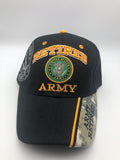 US Retired Army Military Cap - Black, Embroidered Logo, Adjustable One Size Cap | Military Hats & Pins