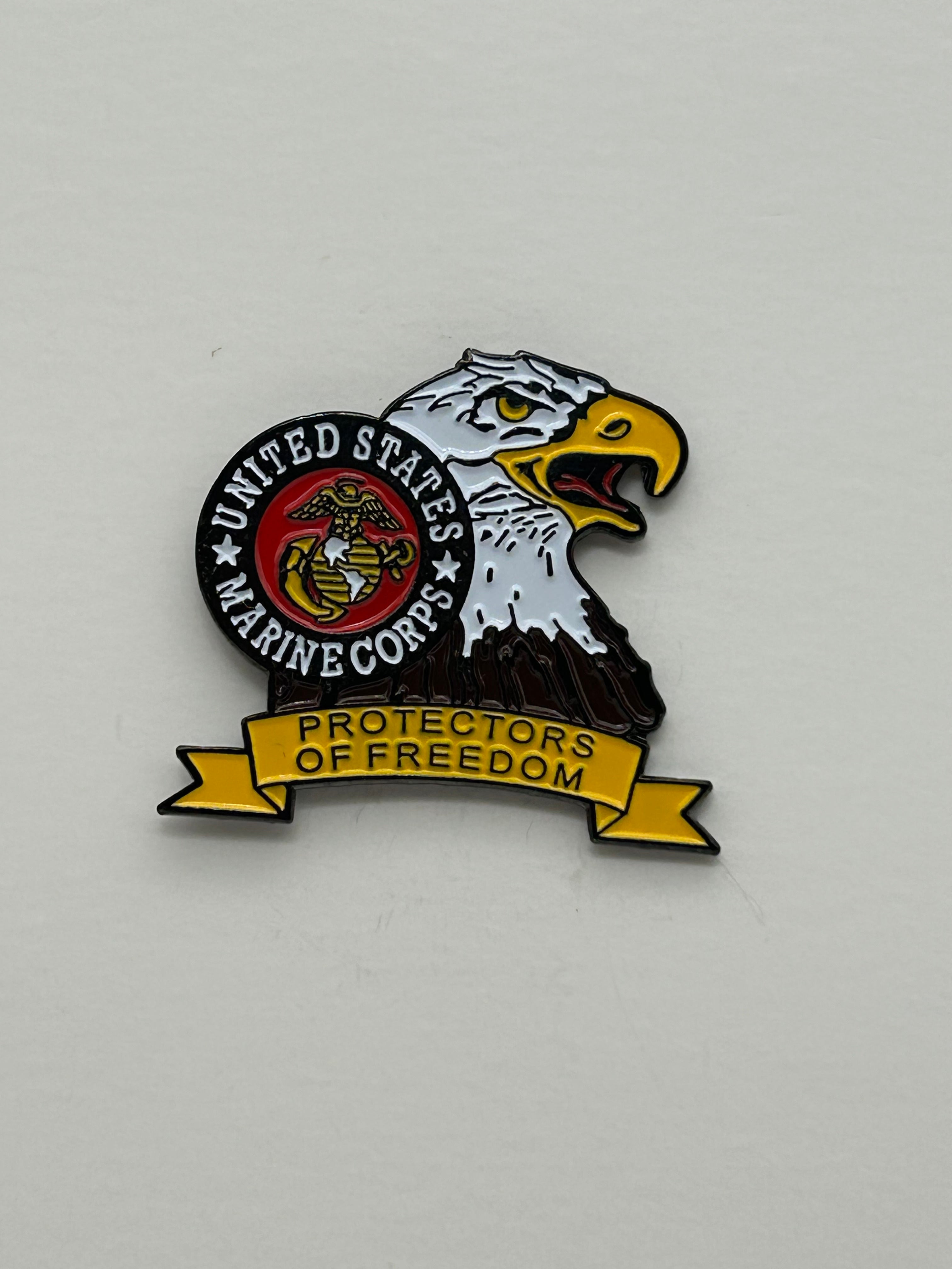USMC United States Marine Corps Hat Pin "Protect of Freedom" | Military Hats & Pins