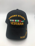 Desert Storm Veteran Military Cap - Black, Embroidered Logo, Adjustable One Size Cap | Military Hats & Pins