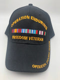 Operation Enduring Freedom Veteran Military Cap  – Black, Embroidered Logo, One Size | Military Hats & Pins