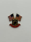 POW MIA Pin Bring Them Home American Flags Double Flag Hat Pin | Military Hats & Pins