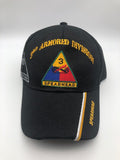 Spearhead 2rd Armored Division Military Cap - Black, Embroidered Logo Adjustable One Size Cap | Military Hats & Pins
