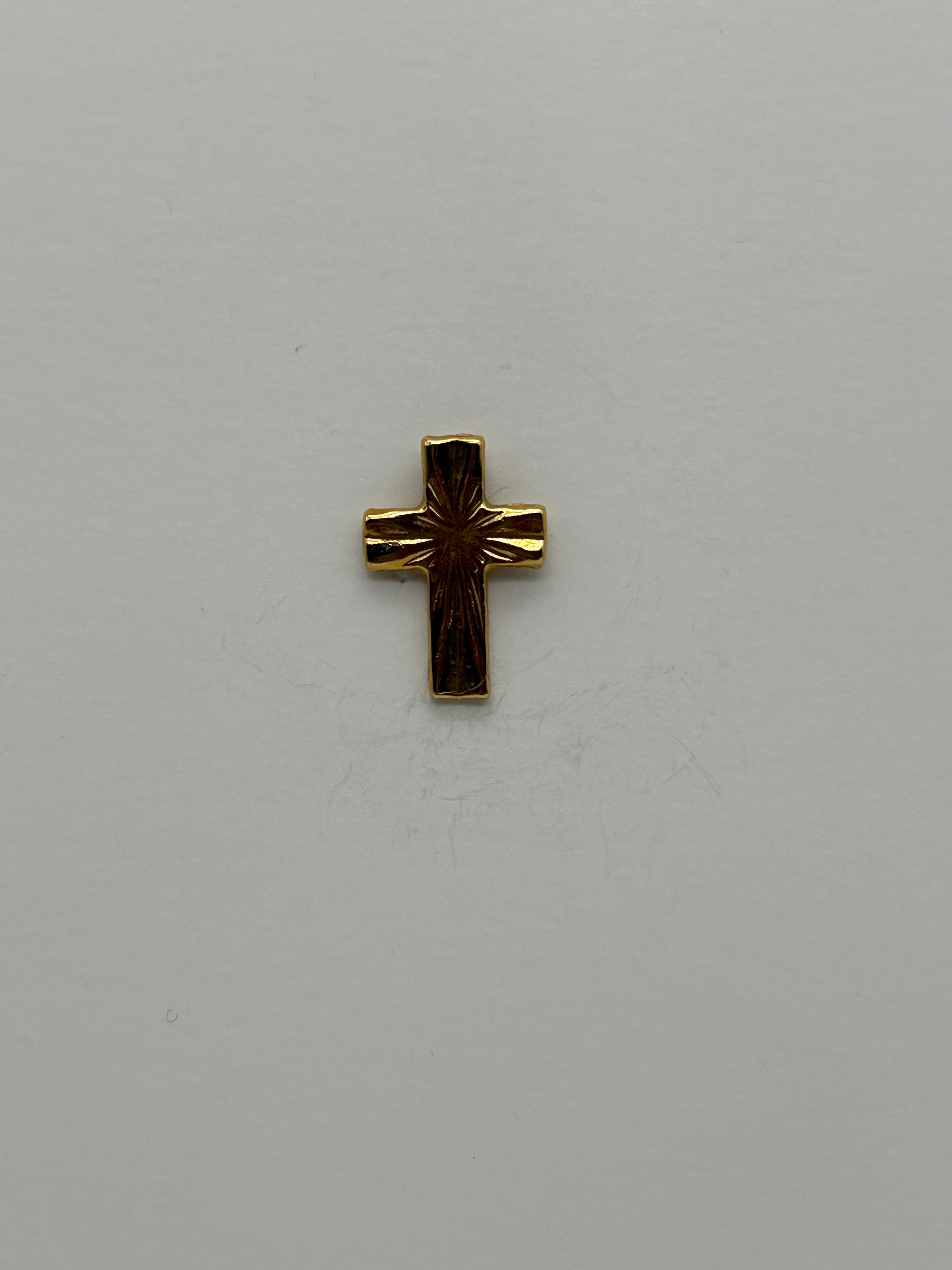 Gold Tone Christian Cross Pin Religious Faith Jesus Hat Pin | Military Hats & Pins