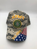 US Army Military Cap - Army Green Camouflage, Embroidered Logo, Adjustable One Size Cap | Military Hats & Pins