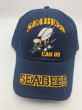Seabees Can Do Military Cap - Navy Blue, Embroidered Logo, Adjustable One Size Cap | Military Hats & Pins