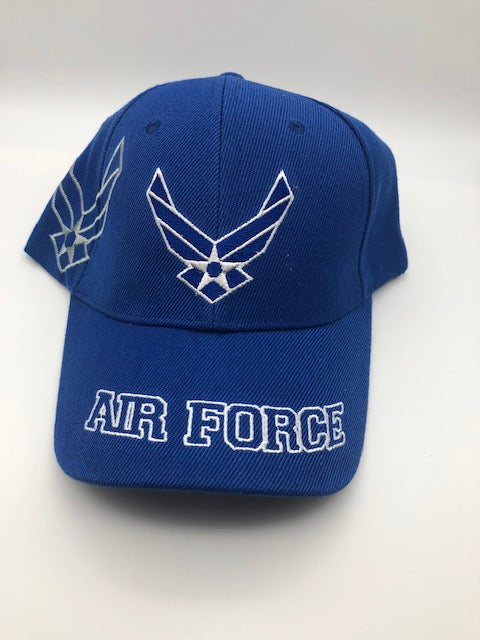 US Air Force Military Cap - Blue, Embroidered Logo Adjustable One Size Cap | Military Hats & Pins