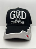 God Is Good All The Time Black Cap - Adjustable One Size | Military Hats & Pins