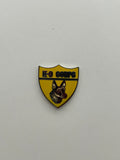 Military K-9 Corps German Shepherd Yellow Shield Enamel Pin | Military Hats & Pins
