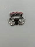 US Army Death From Above Airborne Skull Wings Military Enamel Hat Lapel Pin | Military Hats & Pins