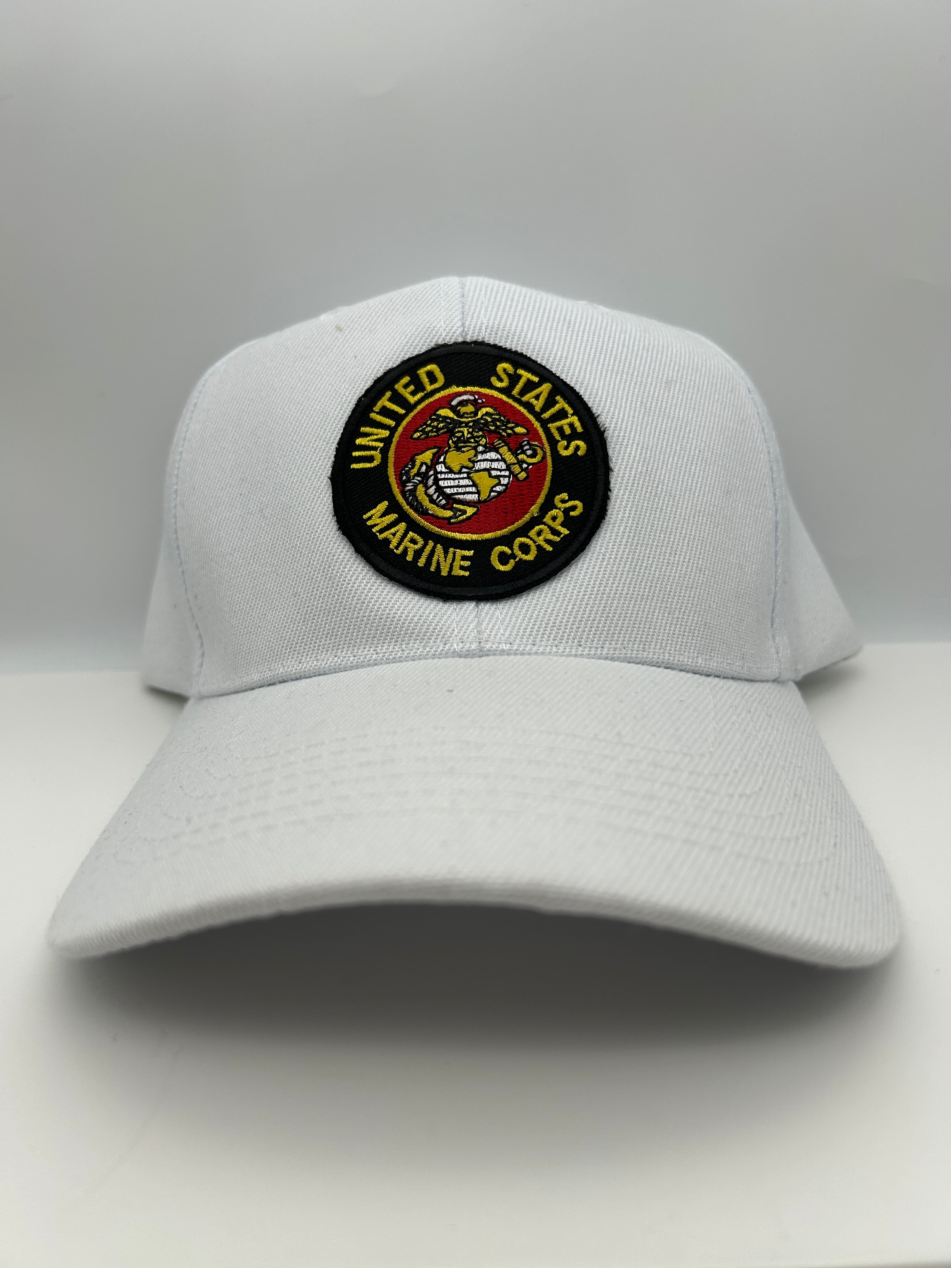 US Marines Corps Seal Logo White Embroidered Military Cap - Adjustable One Size | Military Hats & Pins