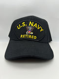 US Navy Retired - Black Embroidered Military Cap - Adjustable One Size | Military Hats & Pins 4