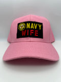 US Navy - Navy Wife Pink Embroidered Military Cap - Adjustable One Size | Military Hats & Pins 5