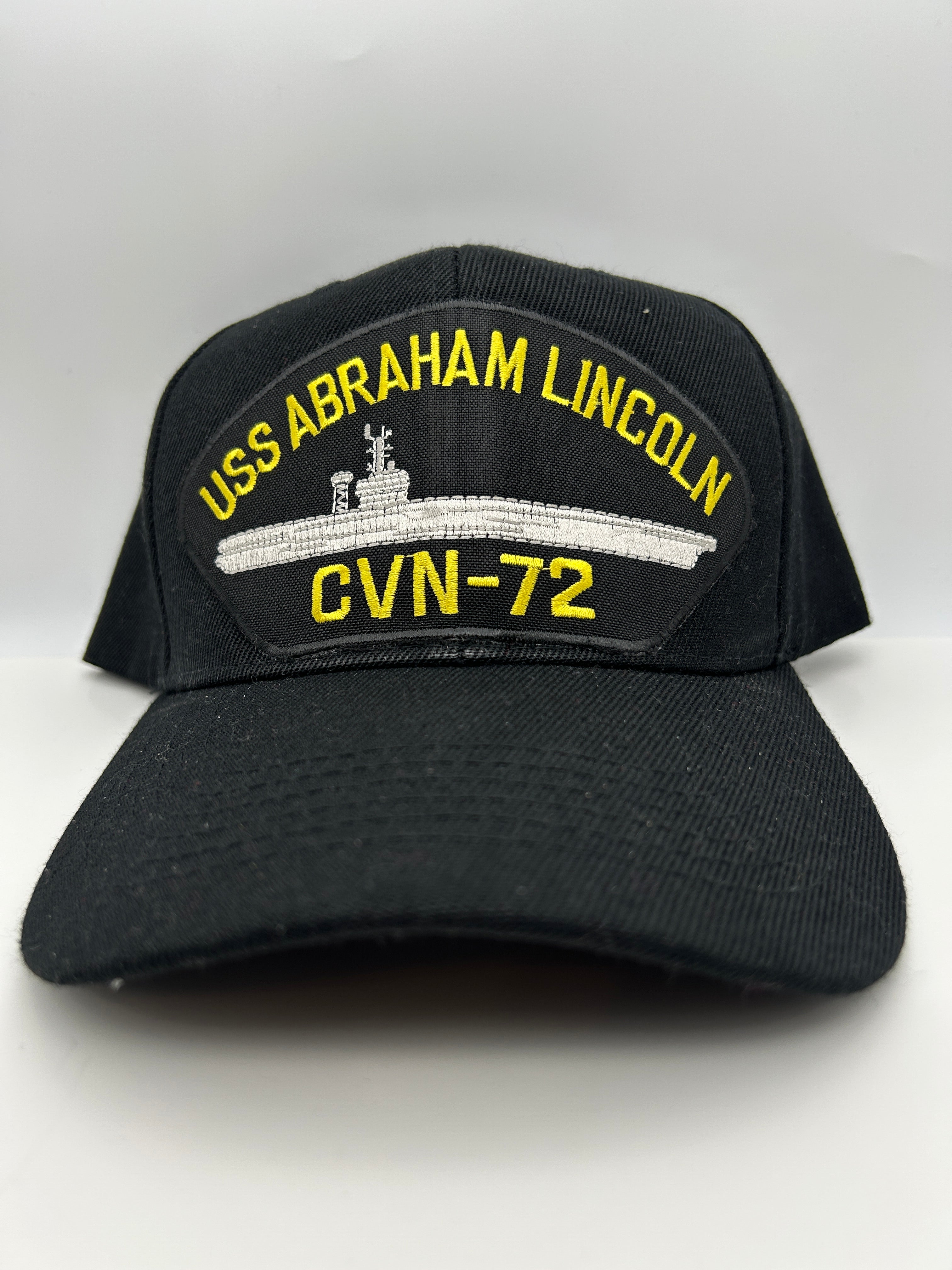 US Navy - USS Abraham Lincoln CVN-72 - Black Embroidered Military Cap - Adjustable One Size | Military Hats & Pins 1